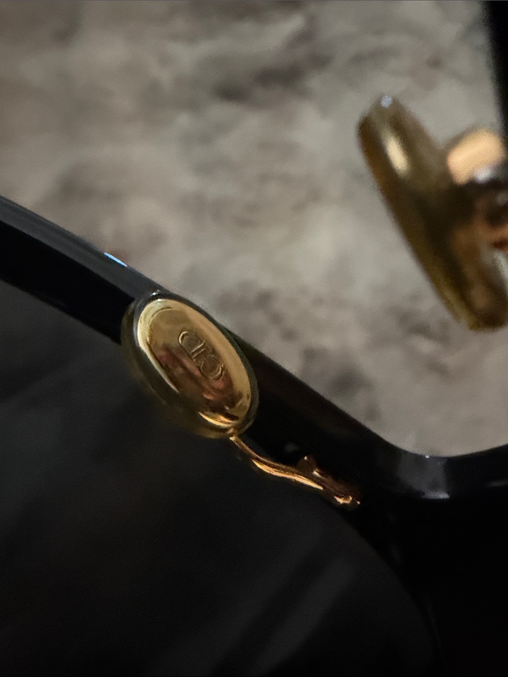 Dior Black and Gold Shield Sunglasses - Picture 9 of 12